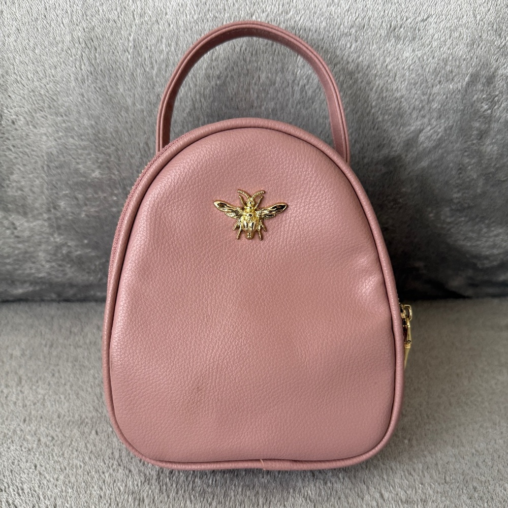 Blush Pink Mini Crossbody Bag – Gold Bee Accent 🐝